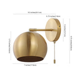 Modern Midcentury 7" Modern Midcentury Iron LED Sconce with Pull-Chain Switch Set 2