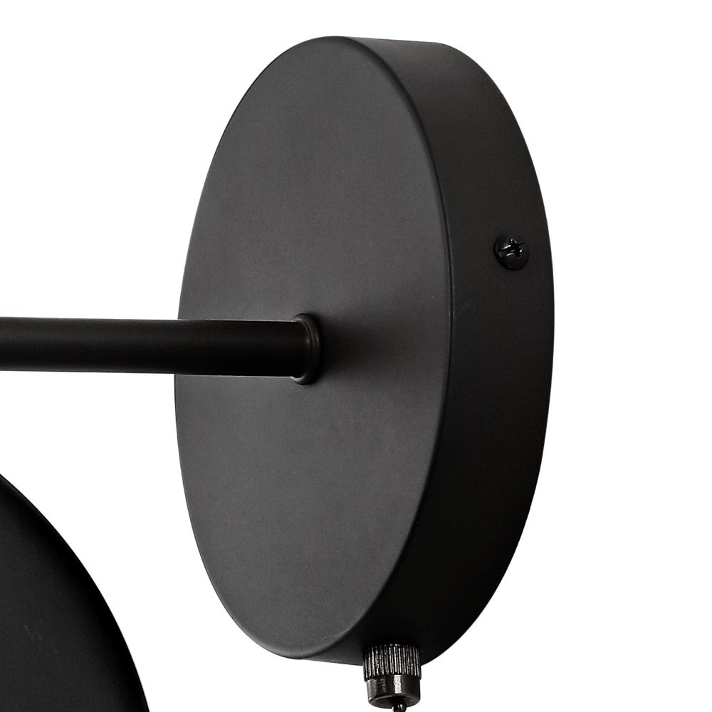 Modern Midcentury 7" Modern Midcentury Iron LED Sconce with Pull-Chain Switch Set 2
