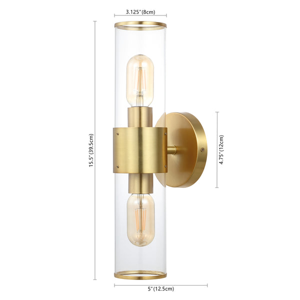 Dimension Image Brass Gold/Clear / 2 Light