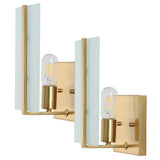 Chieti 5.5" Modern Coastal Iron/Glass LED Sconce Set 2