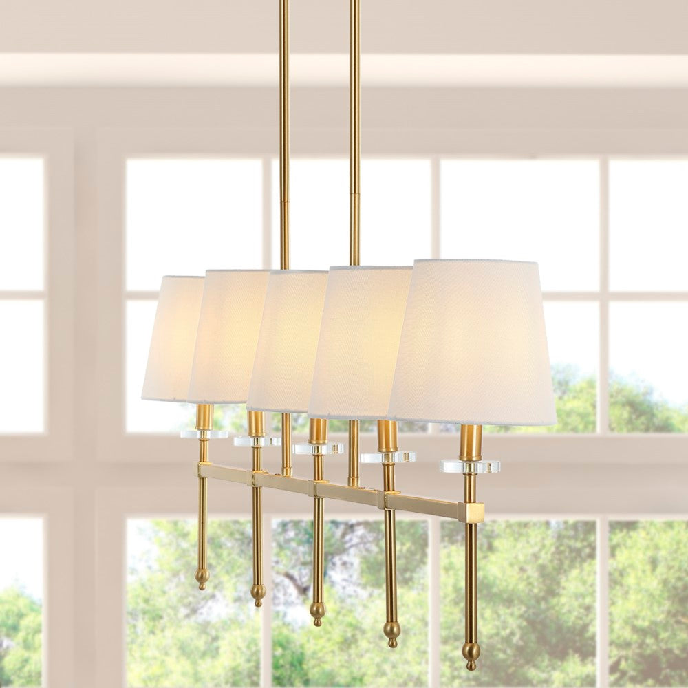 Ansley 38.5" Modern Midcentury Iron Linear LED Pendant