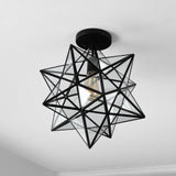 Cuthbert 14.5" Farmhouse Bohemian Iron/Glass LED Semi Flush Mount
