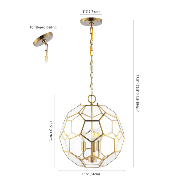 Dimension Image Brass Gold/Clear / 3 Light