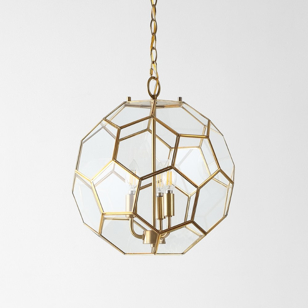 Euclid 13.5" Modern Bohemian Iron/Glass LED Pendant