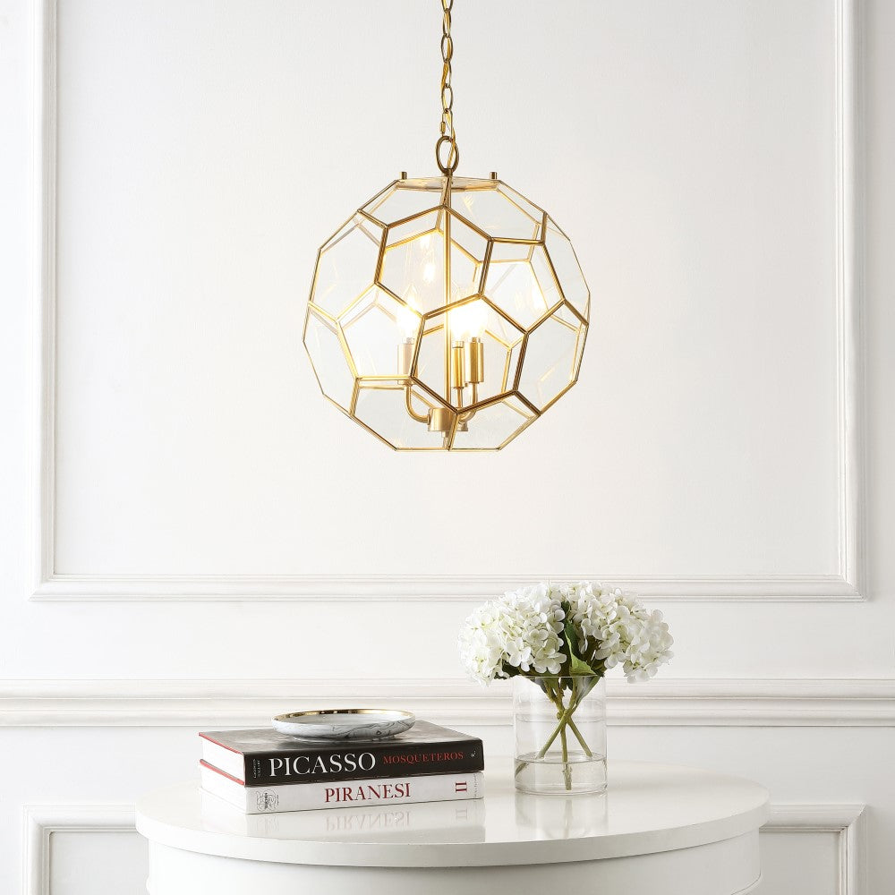 Euclid 13.5" Modern Bohemian Iron/Glass LED Pendant