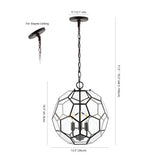 Euclid 13.5" Modern Bohemian Iron/Glass LED Pendant