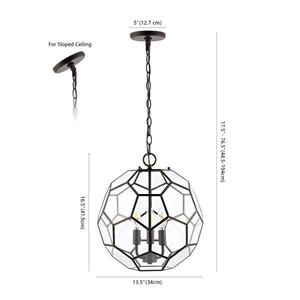 Dimension Image Oil Rubbed Bronze/Clear / 3 Light