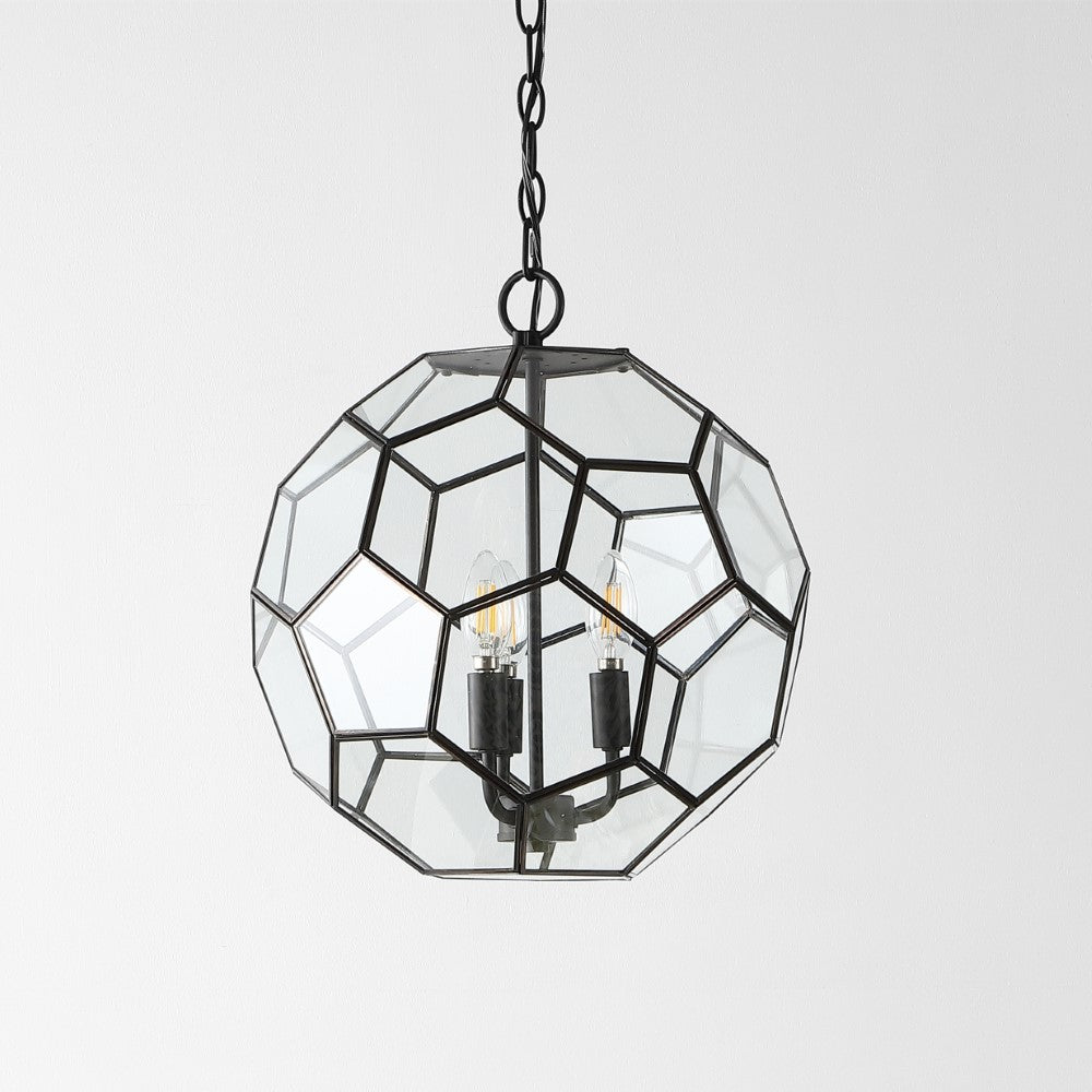 Euclid 13.5" Modern Bohemian Iron/Glass LED Pendant