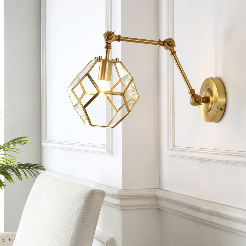 Pathson 7.5" Modern Contemporary Arm-Adjustable Iron/Glass LED Sconce
