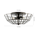fixtures 15.5" Farmhouse Rustic Iron/Glass LED Semi Flush Mount