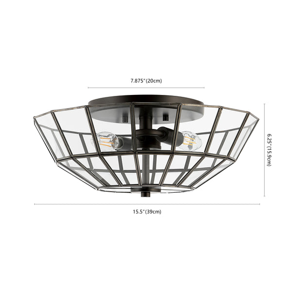 Dimension Image Oil Rubbed Bronze/Clear / 2 Light