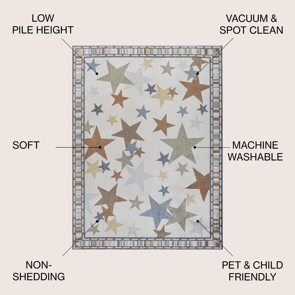 Better Gazer Geometric Machine-Washable Area Rug