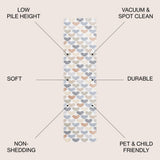 Issy Loves Hearts Geometric Machine-Washable Area Rug