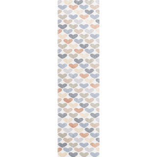 Issy Loves Hearts Geometric Machine-Washable Area Rug