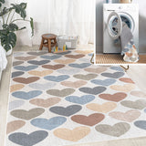 Issy Loves Hearts Geometric Machine-Washable Area Rug
