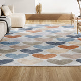 Issy Loves Hearts Geometric Machine-Washable Area Rug