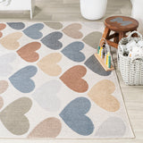 Issy Loves Hearts Geometric Machine-Washable Area Rug