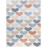Issy Loves Hearts Geometric Machine-Washable Area Rug