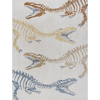 Striped T-rex Modern Kids Machine-washable Area Rug