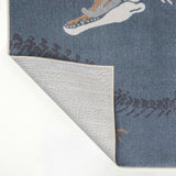 Striped T-rex Modern Kids Machine-washable Area Rug