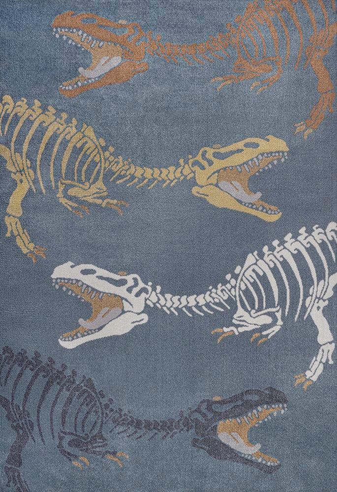 Striped T-rex Modern Kids Machine-washable Area Rug
