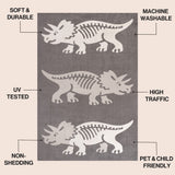 Mossmere Triceratops Modern Kids Machine-washable Area Rug