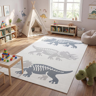 Mossmere Triceratops Modern Kids Machine-washable Area Rug