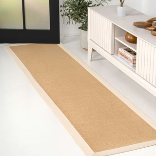 Fyus Farmhouse Cottage Border Jute Area Rug