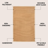 Fyus Farmhouse Cottage Border Jute Area Rug