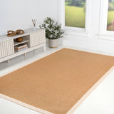 Fyus Farmhouse Cottage Border Jute Area Rug