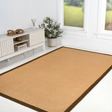 Fyus Farmhouse Cottage Border Jute Area Rug