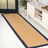 Fyus Farmhouse Cottage Border Jute Area Rug