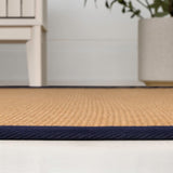 Fyus Farmhouse Cottage Border Jute Area Rug