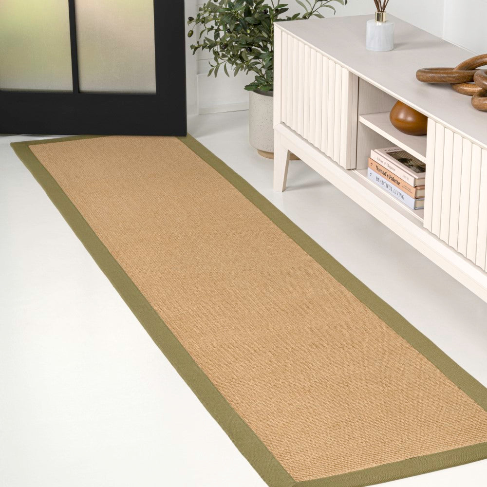 Fyus Farmhouse Cottage Border Jute Area Rug