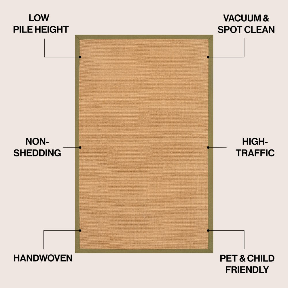 Fyus Farmhouse Cottage Border Jute Area Rug