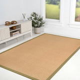Fyus Farmhouse Cottage Border Jute Area Rug