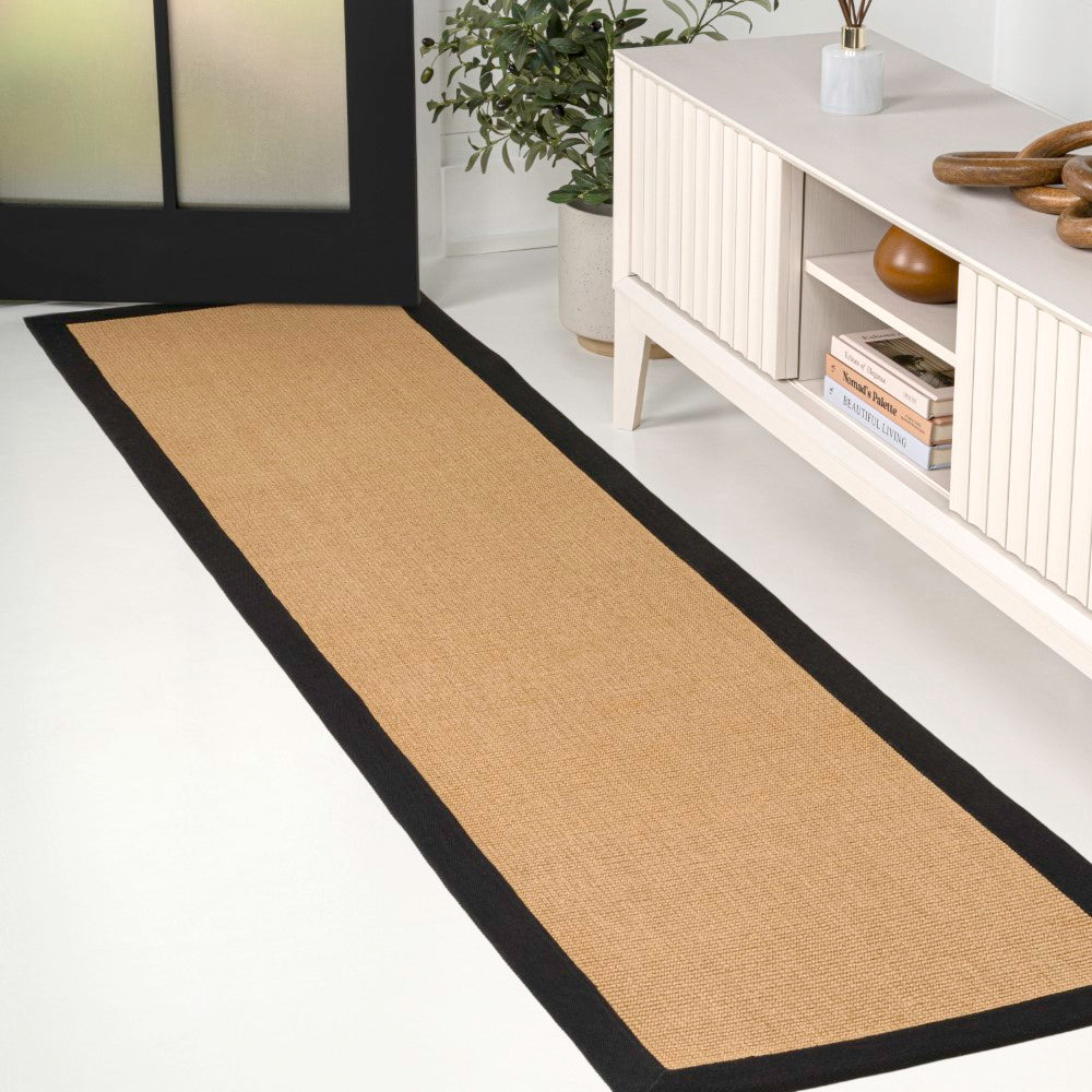 Fyus Farmhouse Cottage Border Jute Area Rug