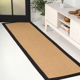 Fyus Farmhouse Cottage Border Jute Area Rug