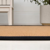 Fyus Farmhouse Cottage Border Jute Area Rug
