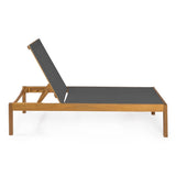 Tozey 77.56"x26.38" Modern Minimalist Adjustable Acacia Wood Chaise Outdoor Lounge Chair