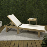 Briarwind Coastal Modern Acacia Wood Mesh 3-Position Outdoor foldable Chaise Lounge Set with Side Table