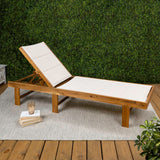 Marigale 77.17"x26.38" Modern Minimalist Foldable Adjustable Wood Chaise Outdoor Lounge Chair
