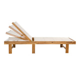 Marigale 77.17"x26.38" Modern Minimalist Foldable Adjustable Wood Chaise Outdoor Lounge Chair