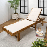 Marigale 77.17"x26.38" Modern Minimalist Foldable Adjustable Wood Chaise Outdoor Lounge Chair