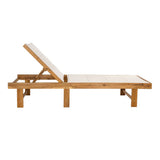 Marigale 77.17"x26.38" Modern Minimalist Foldable Adjustable Wood Chaise Outdoor Lounge Chair