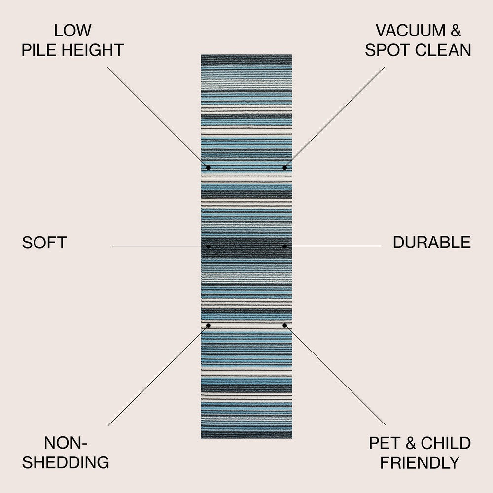 Plymouth Gradient Ticking Striped Area Rug
