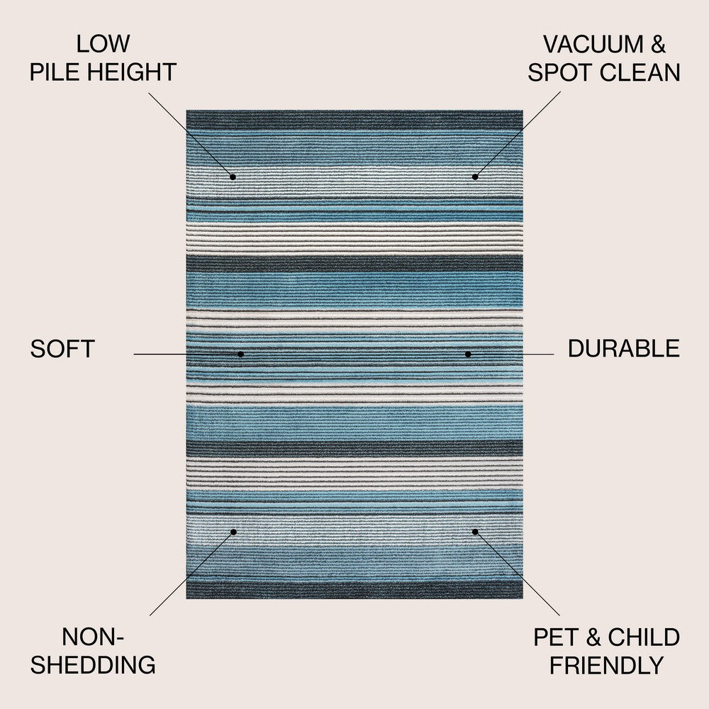 Plymouth Gradient Ticking Striped Area Rug