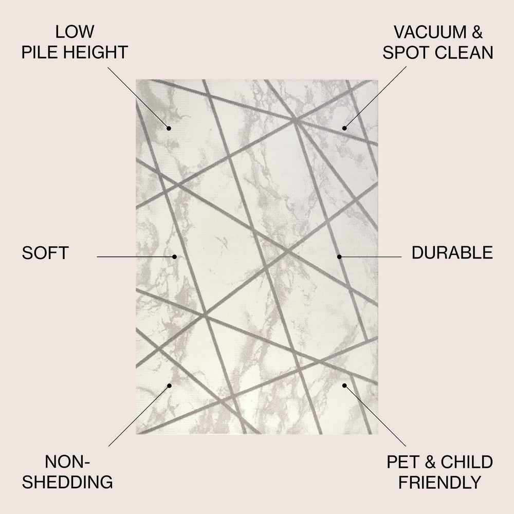 Pelion Modern Geometric Marbled Area Rug