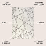 Pelion Modern Geometric Marbled Area Rug