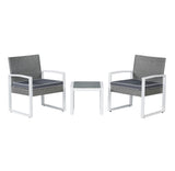 Urban 3-Piece Modern Coastal Faux Wicker Conversation Outdoor Patio Set